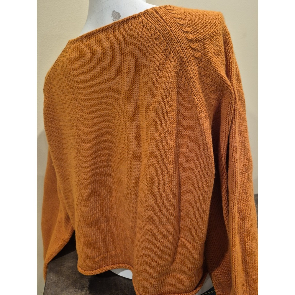 Banana Republic Orange Knit Boatneck Raglan Long Sleeve Sweater Size S EUC - Picture 6 of 11